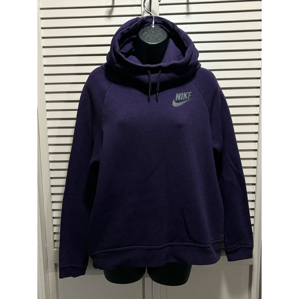 Nike Purple/Black Hoodie Sweatshirt Size Medium Long Sleeve Logo‎ Graphic Pocket